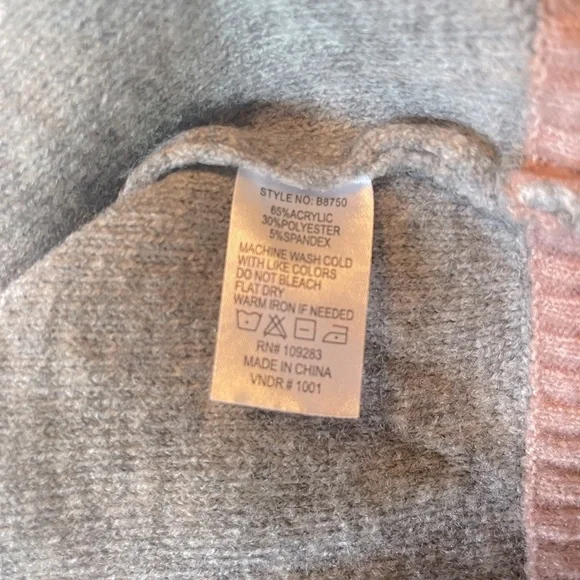 Vintage Havana Boxy Hoodie in Charcoal/Mauve S - Picture 10 of 11